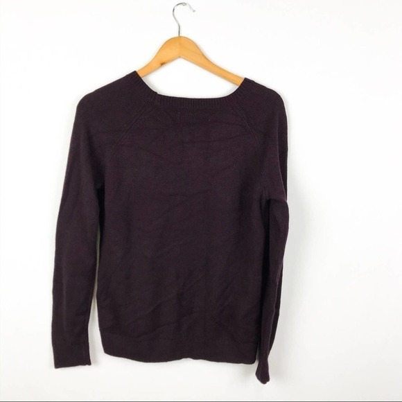 LOFT Eggplant Purple Rhinestone Crew Sweater M Medium - Picture 5 of 6